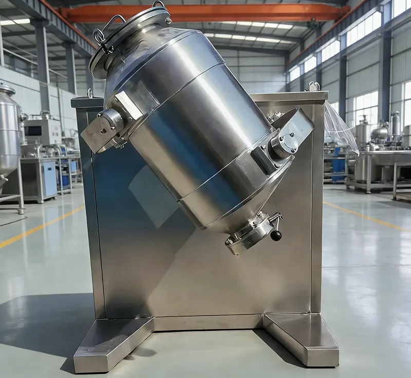 Three-dimensional mixer for metal powder blending
