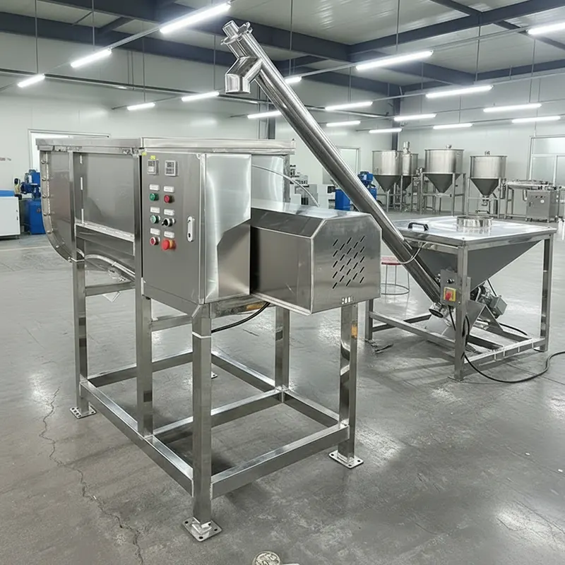 Ribbon mixer for spice and flour powders